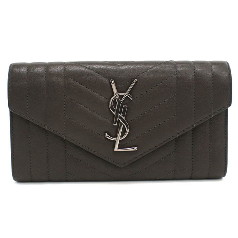 SAINT LAURENT Saint Laurent bi-fold long wallet 437469 Large flap Cassandra W...